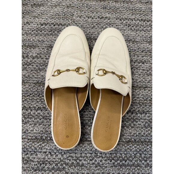 Gucci Womens White Leather Horsebit Mule Slides Size 40 EU - Picture 2 of 8